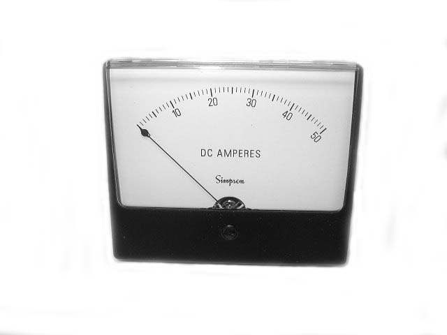 SIMPSON AMP METER MODEL SIM 11329 02910 RANGE 0-50 AMPERES DC